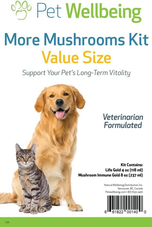 Immune System Support Kit for Dogs & Cats with Mushrooms - Vet-Formulated for Antioxidant Protection and Wellness