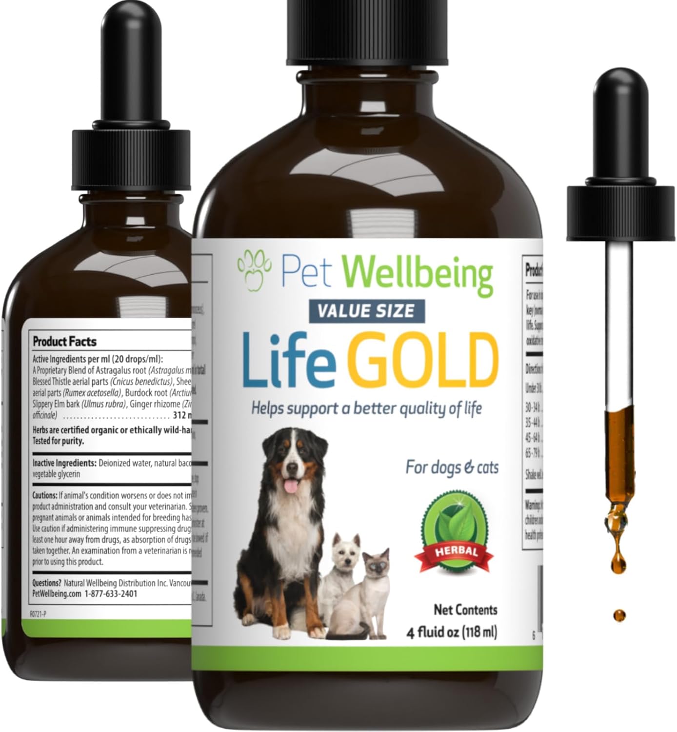 Immune System Support Kit for Dogs & Cats with Mushrooms - Vet-Formulated for Antioxidant Protection and Wellness