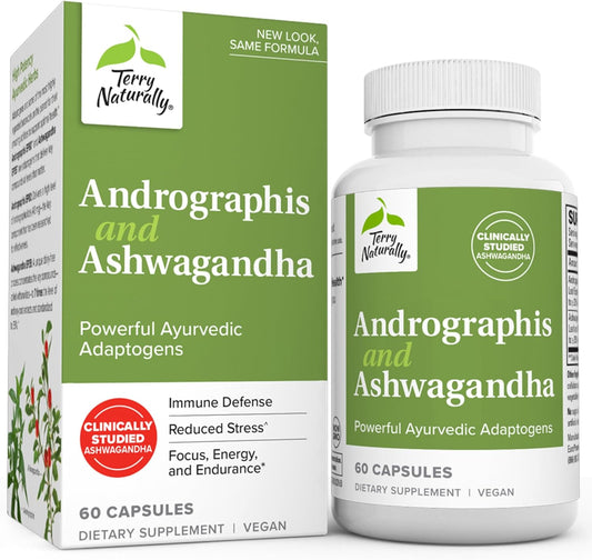 Immune System Support Supplement with Andrographis and Ashwagandha - Promotes Energy & Stress Response - 60 Capsules