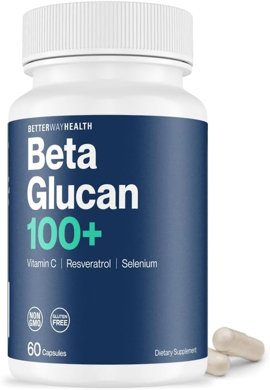 Immune System Support Supplement with Beta Glucan, Vitamin C, Resveratrol, and Selenium - 60 Capsules