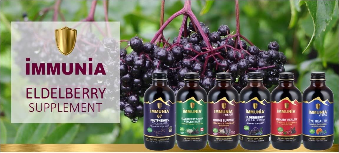 Immunia Cranberry & Elderberry Concentrate for Urinary Health - Natural Prevention of Infections - 5 ml/Day - 1-Pack