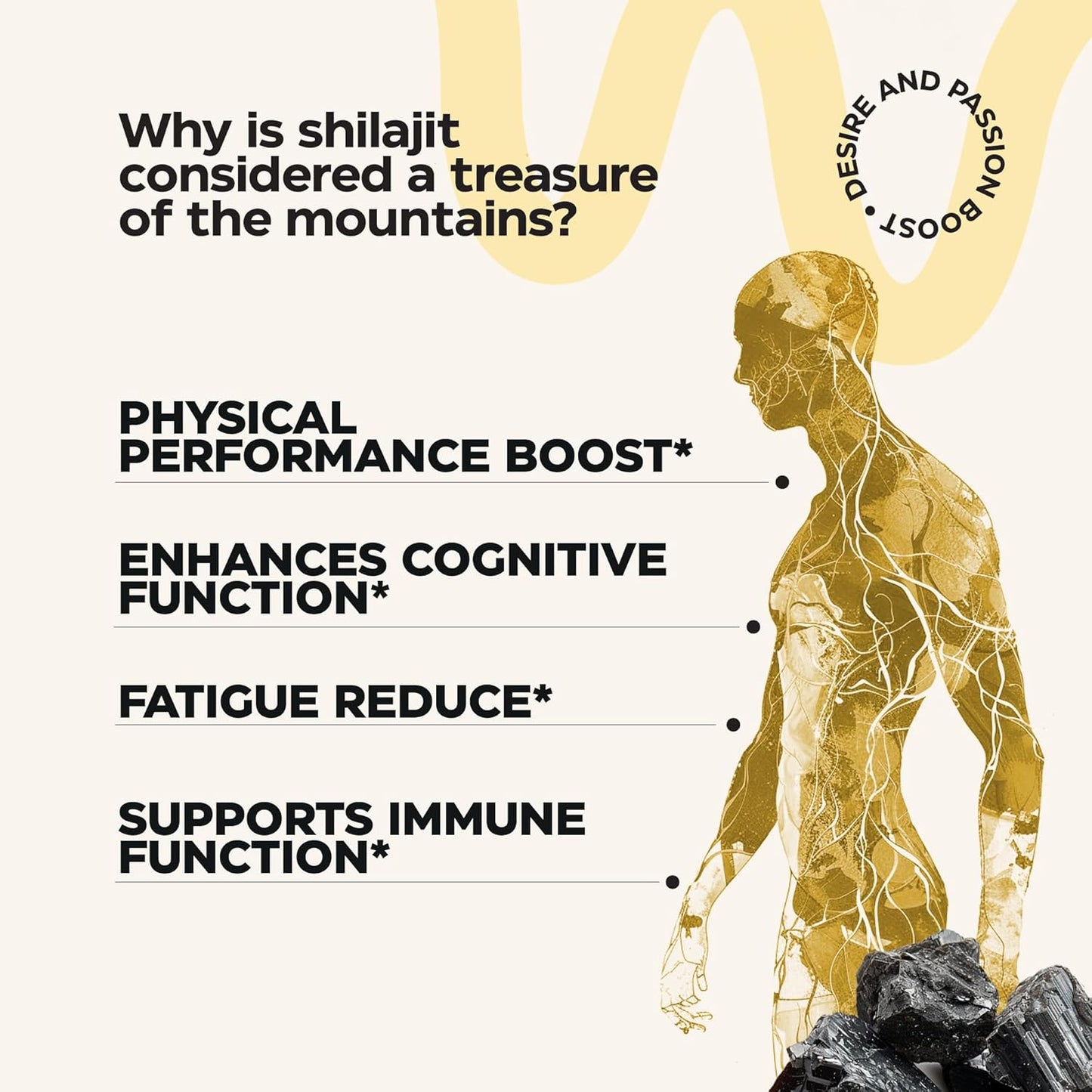 Immunity Boost Bundle: Mushroom Coffee, Shilajit Resin, Collagen Gummies - Adaptogen Mix, Trace Minerals, Peptides - Healthy Skin, Nails, Heart