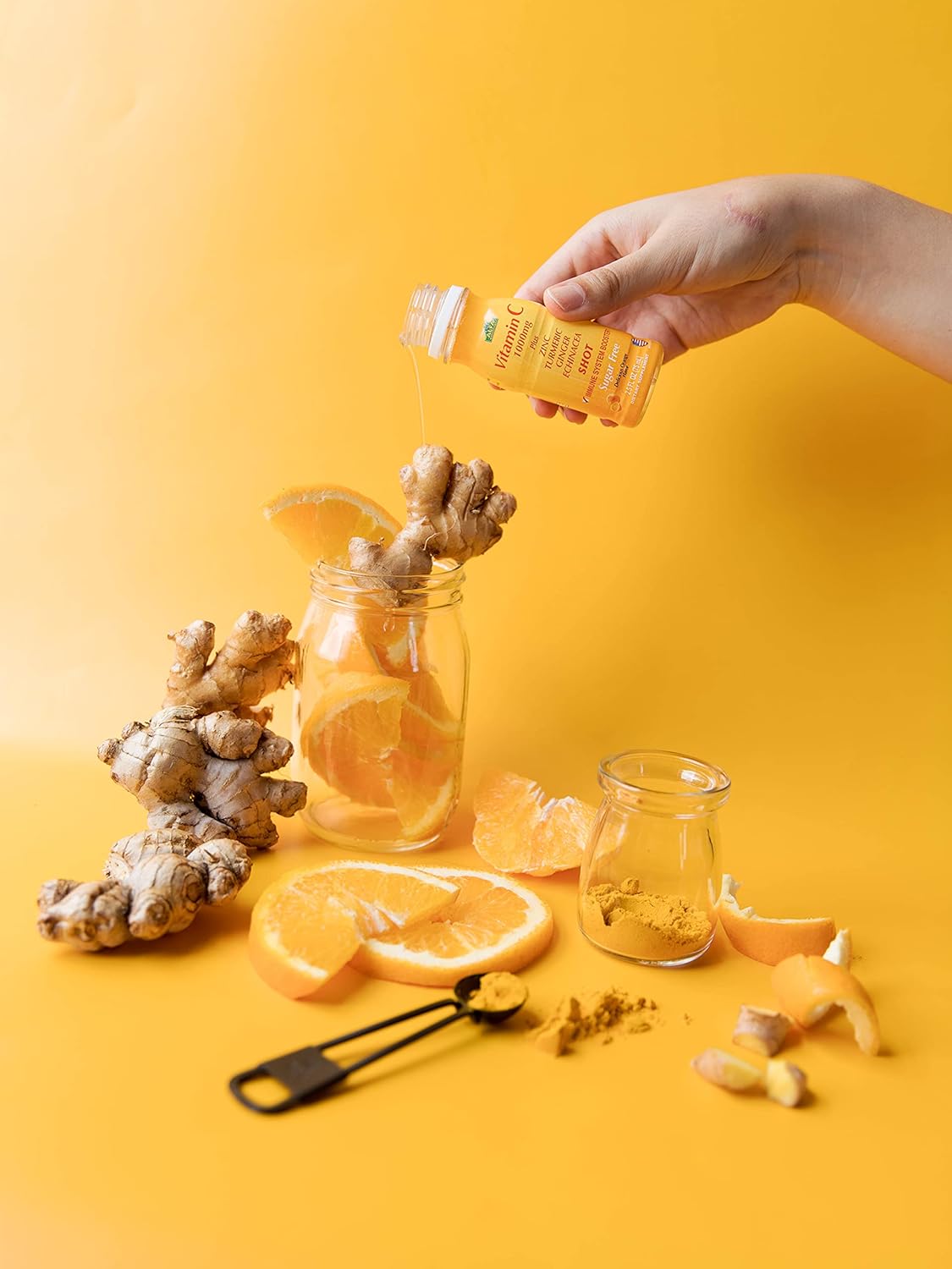 Immunity Boosting Vitamin C Shot with Zinc, Ginger, Echinacea - Cold Fighter - Orange Flavor - 1000MG - 20 Pack
