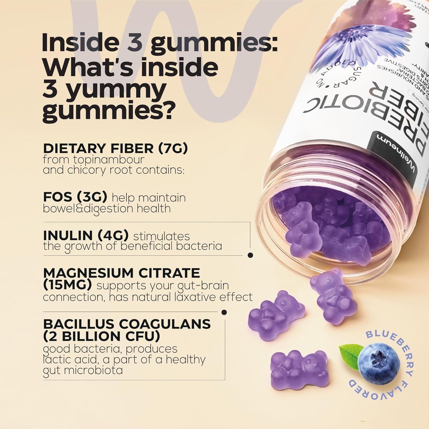 Immunity & Gut Health Bundle: Mushroom Coffee + High Fiber Gummies - 9 Mushroom Adaptogens, 7g Fiber, Probiotics - Men & Women, Instant Coffee & Fiber Chews