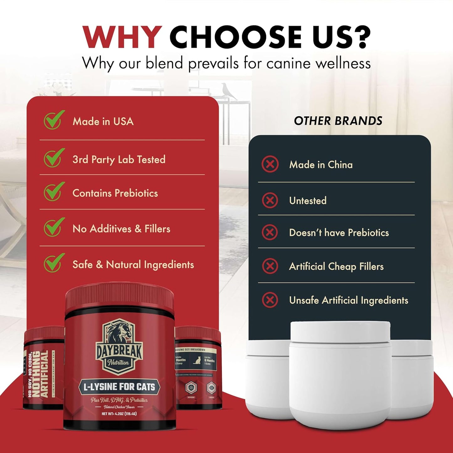 Immunity & Respiratory Support for Cats - L-Lysine Powder Supplement with Prebiotics, Krill, & DMG - Promotes Immune System, Eye Health, & Reduces Sneezing