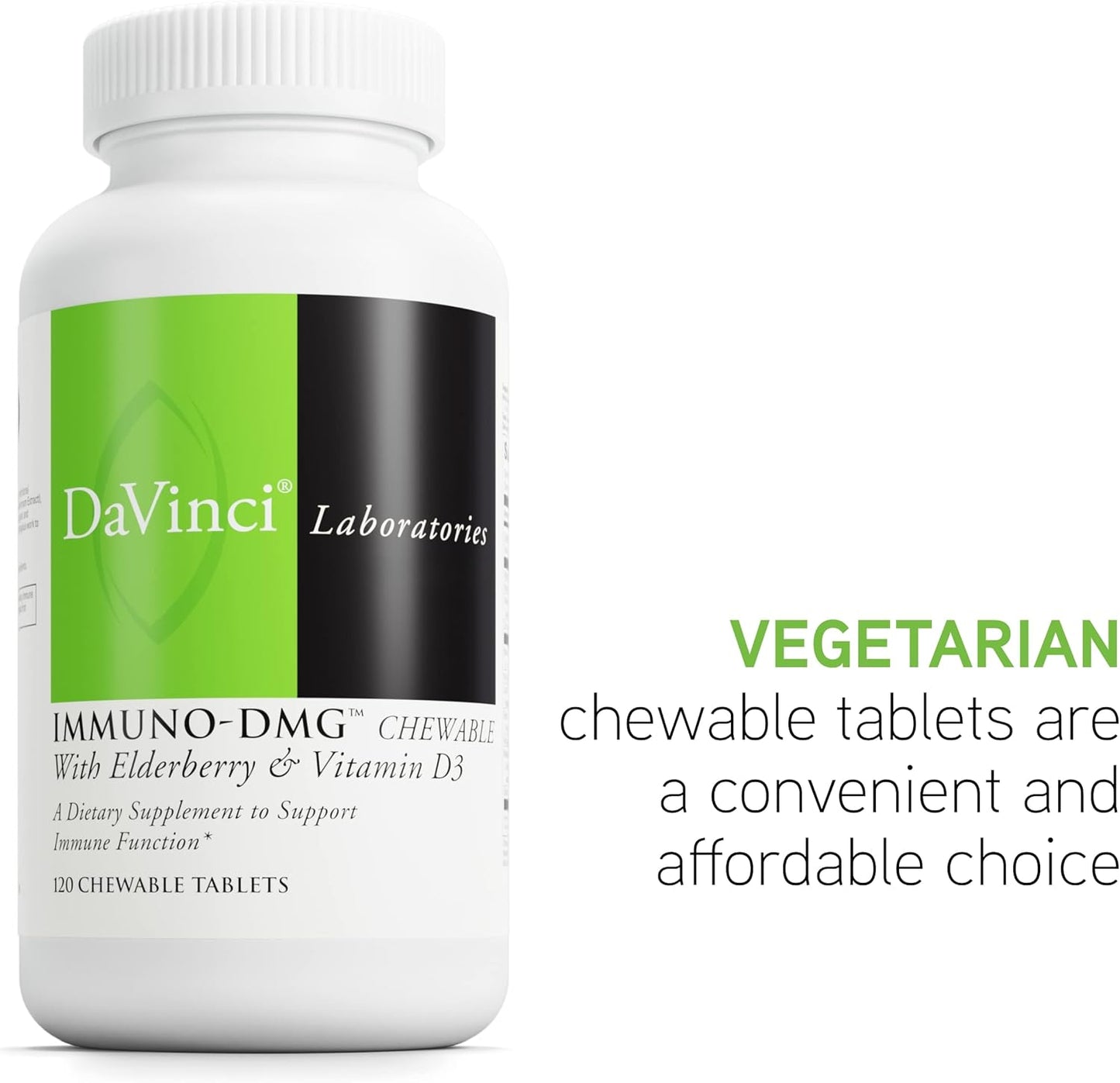 Immuno-DMG Chewable Tablets with Elderberry, Vitamin D3, and More for Cell and Immune Health - 120 Count