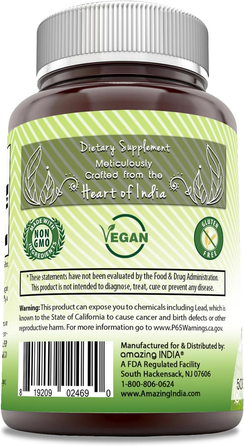 India Garlic Supplement 500mg - 120 Veggie Capsules | Non-GMO & Gluten-Free - Amazing Quality