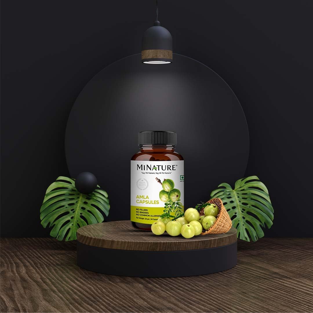 Indian Gooseberry Capsules (Amla Fruit Powder Supplement) | 60 Caps, 500mg | Organic & Vegan | Made in India | Pure & Natural