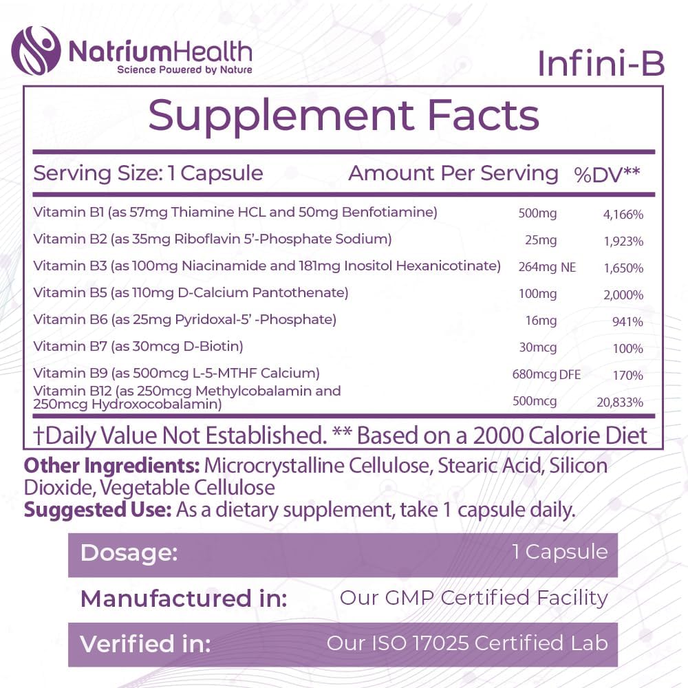 Infini-B Advanced B-Complex Capsules for Optimal Cognitive & Metabolic Support