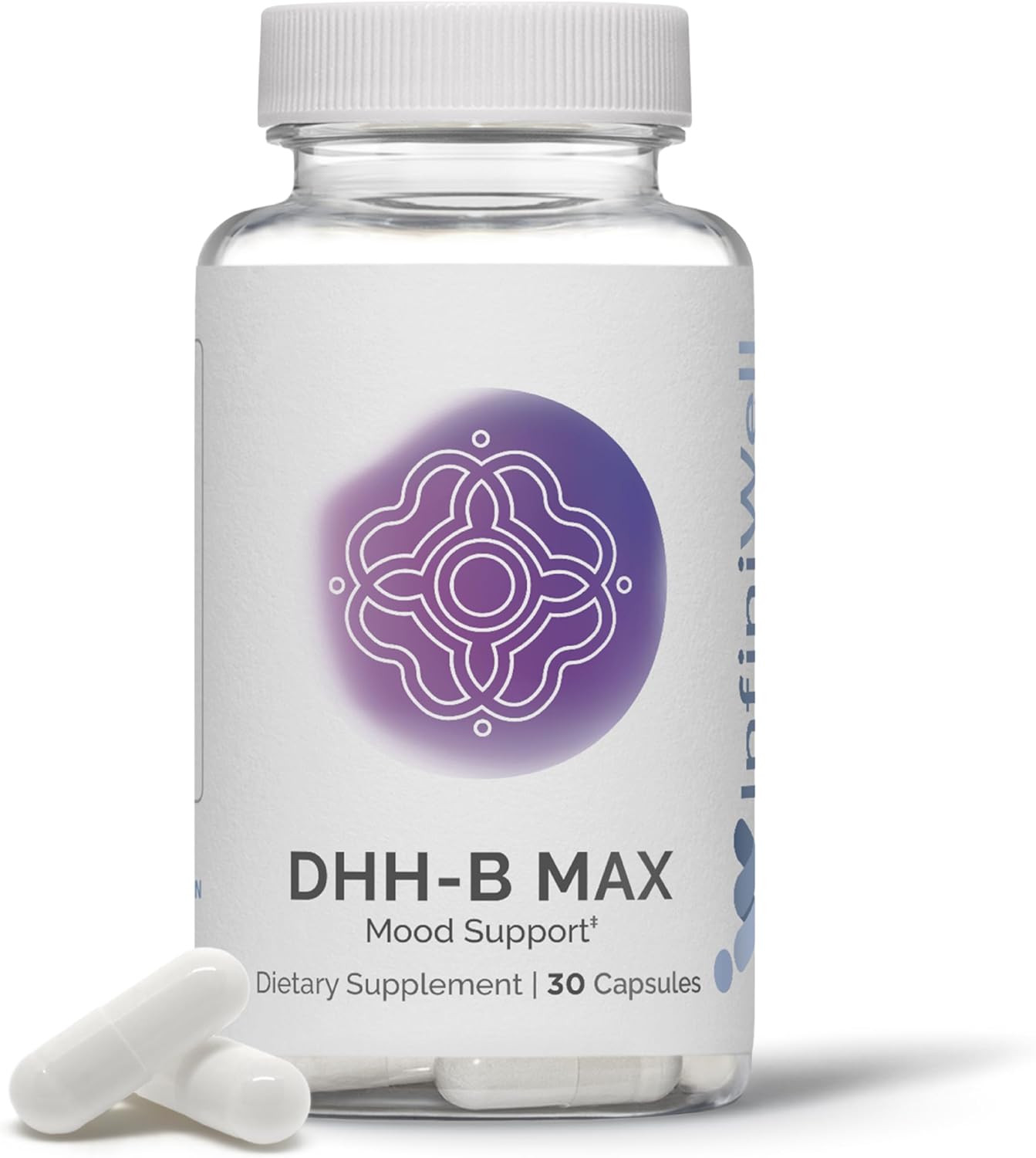 InfiniWell DHH-B Max Mood Support Supplement - Magnolia Bark Extract with Honokiol - Natural Sleep Aid, Promotes Relaxation & Stress Relief - 30 Capsules