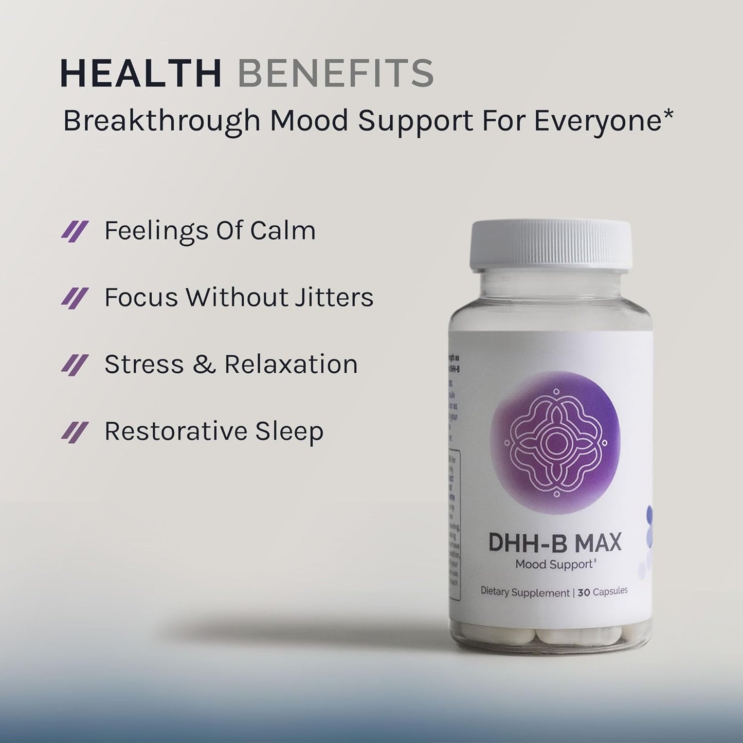 InfiniWell DHH-B Max Mood Support Supplement - Magnolia Bark Extract with Honokiol - Natural Sleep Aid, Promotes Relaxation & Stress Relief - 30 Capsules