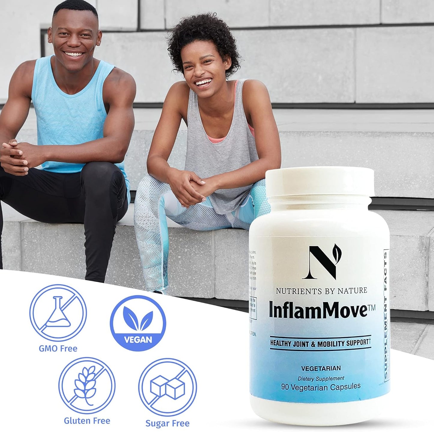InflamMove Joint Support Capsules with White Willow, Boswellia, Turmeric & Ginger - 90 Vegetarian Capsules