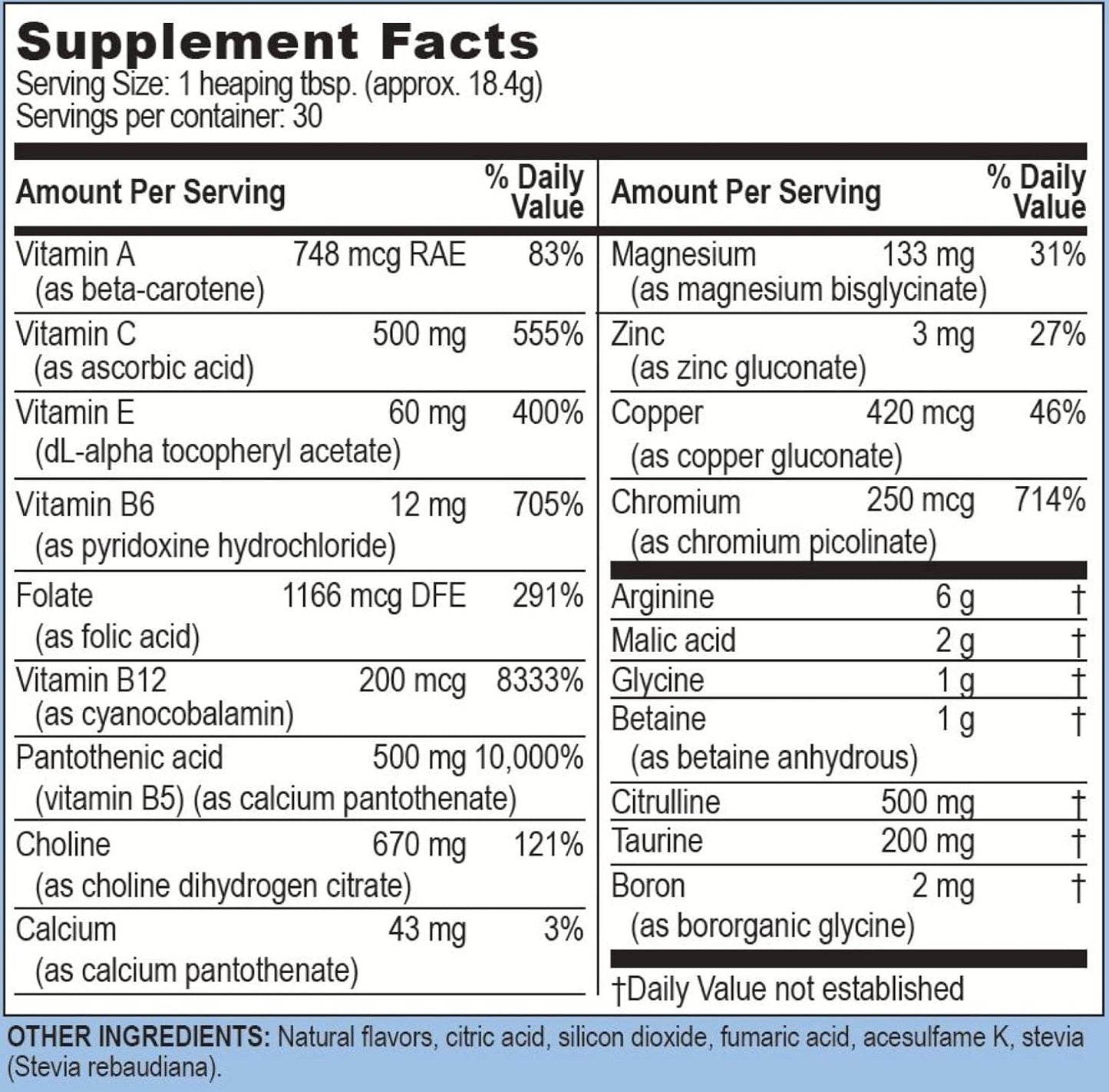 InnerPower Life Enhancement Supplement with Stevia | Packed with Amino Acids, B Vitamins, Choline, Folate, Minerals | 30 Servings