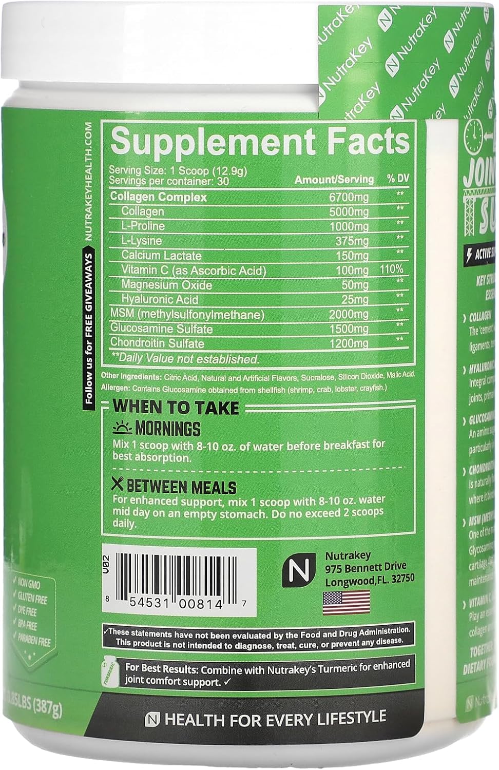 Innoflex Glucosamine with Chondroitin, MSM, Hyaluronic Acid, and Collagen Supplement for Joint Support