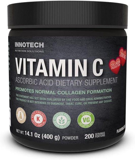 INNOTECH Nutrition: Pure Ascorbic Acid Vitamin C Powder - 400g