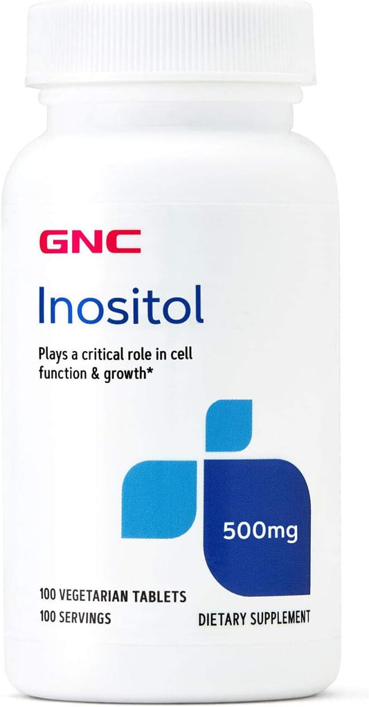 Inositol 500mg Supplement by GNC - Promotes Cell Function & Growth - 100 Servings