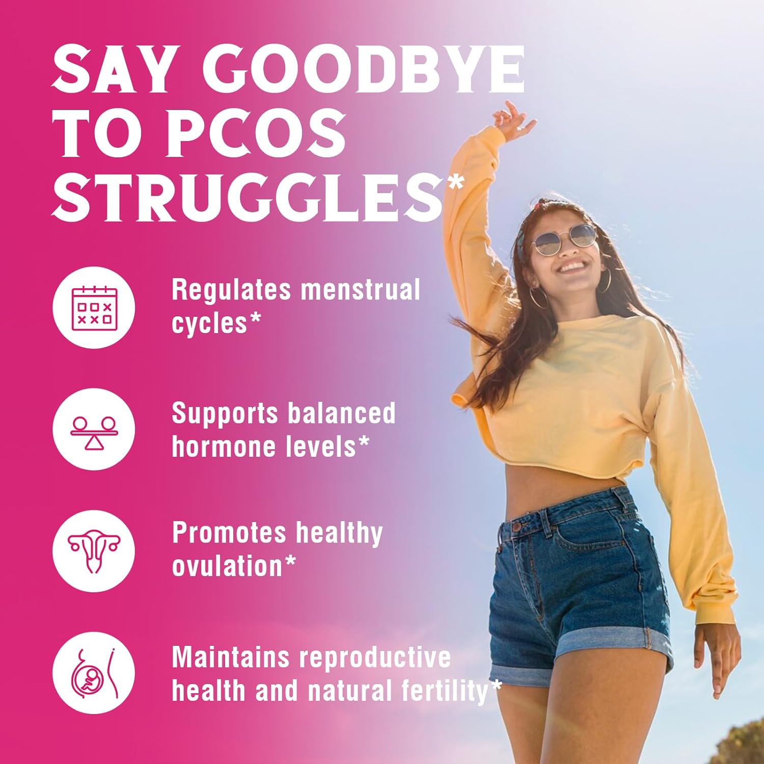 Inositol Fertility Supplement for Women - Myo-Inositol & D-Chiro Inositol Blend, 40:1 Ratio, Hormone Balance and Ovarian Support - 100 Vegan Capsules