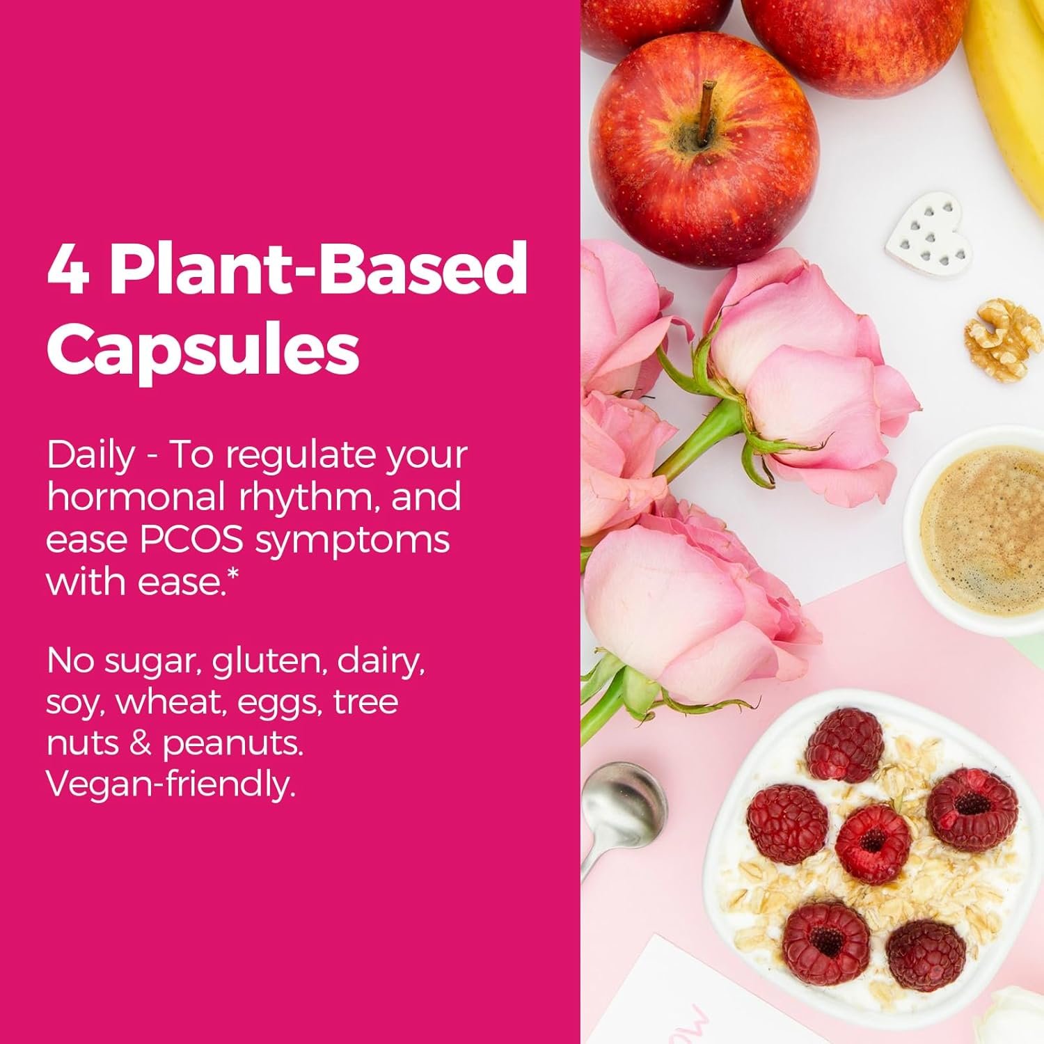 Inositol Fertility Supplement for Women - Myo-Inositol & D-Chiro Inositol Blend, 40:1 Ratio, Hormone Balance and Ovarian Support - 100 Vegan Capsules