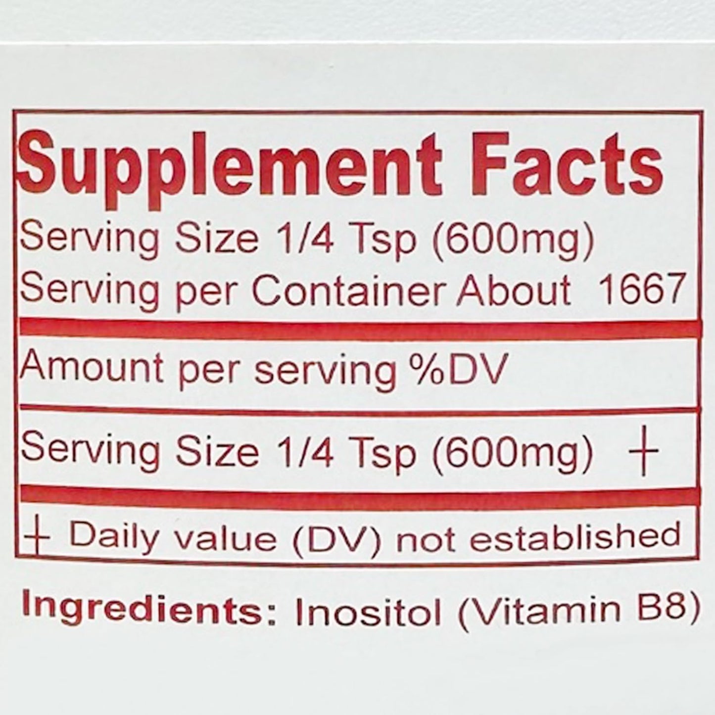 Inositol Powder Dietary Supplement for Hormonal Balance, Fertility, and Ovarian Support - Gluten-Free, Vegan, 8 Oz Pack
