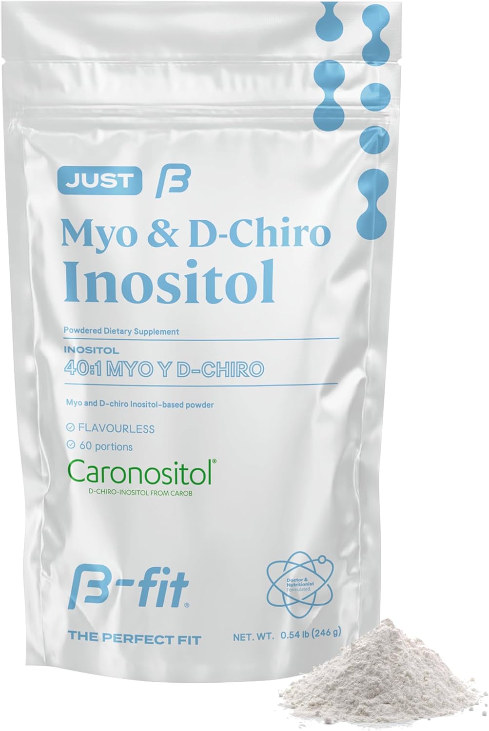 Inositol Powder Supplement - Myo-inositol & D-Chiro Inositol Blend - 2 Month Supply - 60 Servings - No Additives - B-FIT B Formula