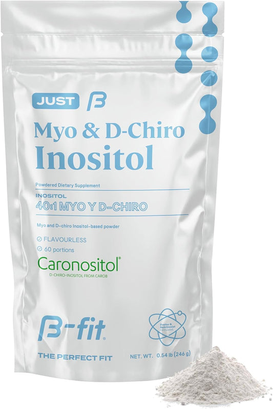 Inositol Powder Supplement - Myo-inositol & D-Chiro Inositol Blend - 2 Month Supply - 60 Servings - No Additives - B-FIT B Formula