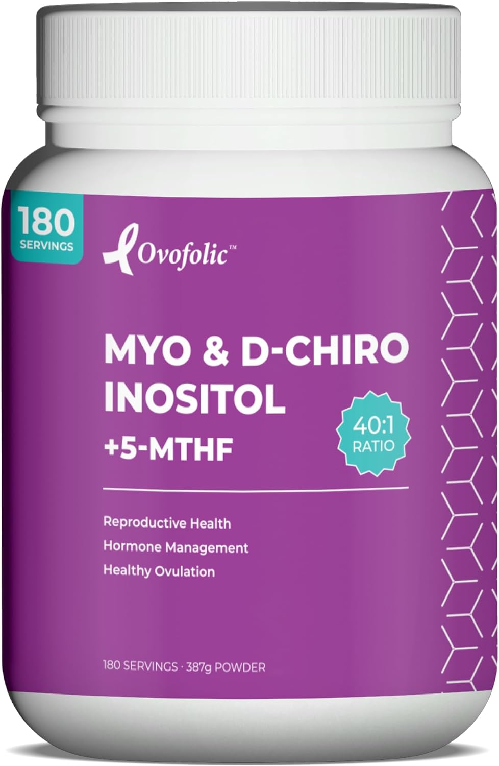 Inositol Supplement with Myo-Inositol, D-Chiro Inositol, and Folate for Hormone Balance - 180 Servings