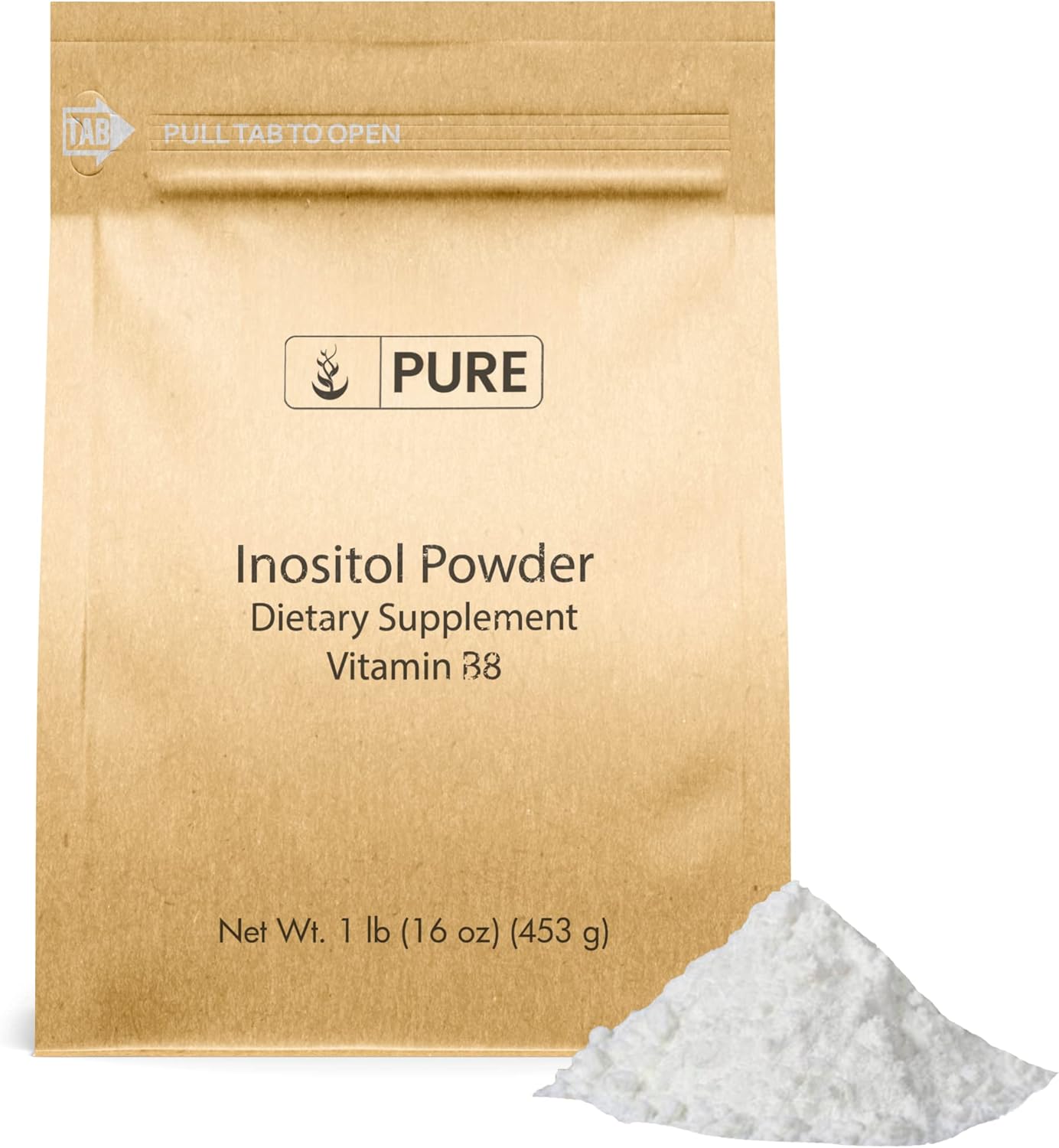 Inositol (Vitamin B8) Powder - Pure Original Ingredients, 1 lb, Lab Verified, No Fillers/Additives