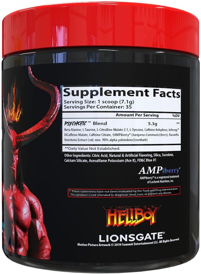 Insane Labz Hellboy Bundle: Psychotic Pre Workout & Amino BCAA - Boost Muscle Mass, Strength, Focus, Recovery (Blue Raspberry)