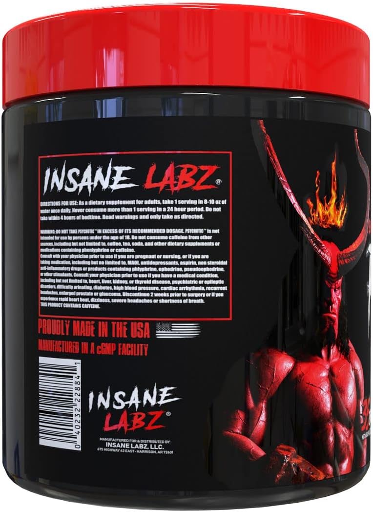 Insane Labz Hellboy Bundle: Psychotic Pre Workout & Amino BCAA - Boost Muscle Mass, Strength, Focus, Recovery (Blue Raspberry)