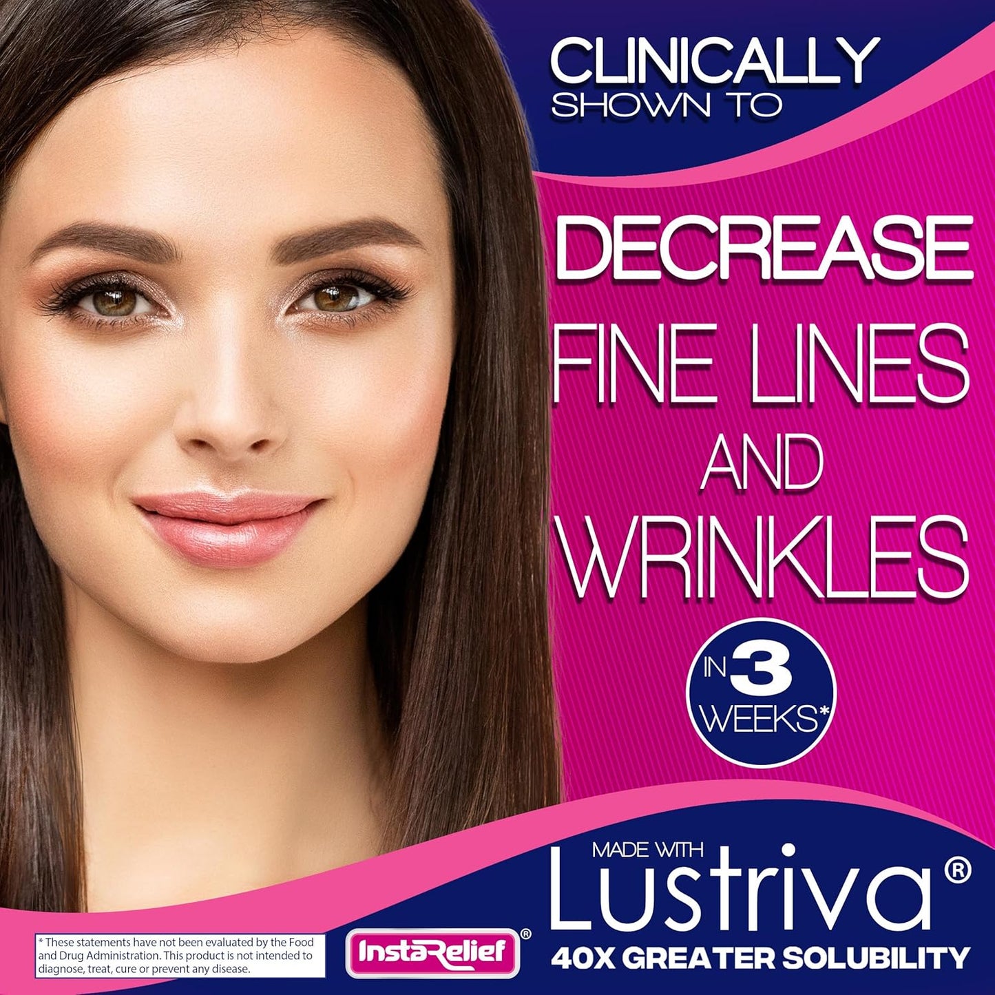 InstaRelief® Hair Growth and Wrinkle Reduction Supplement with Biotin, Silicon, and Arginine - 60 Tablets, Clinically Proven to Improve Hair Health in 3 Weeks