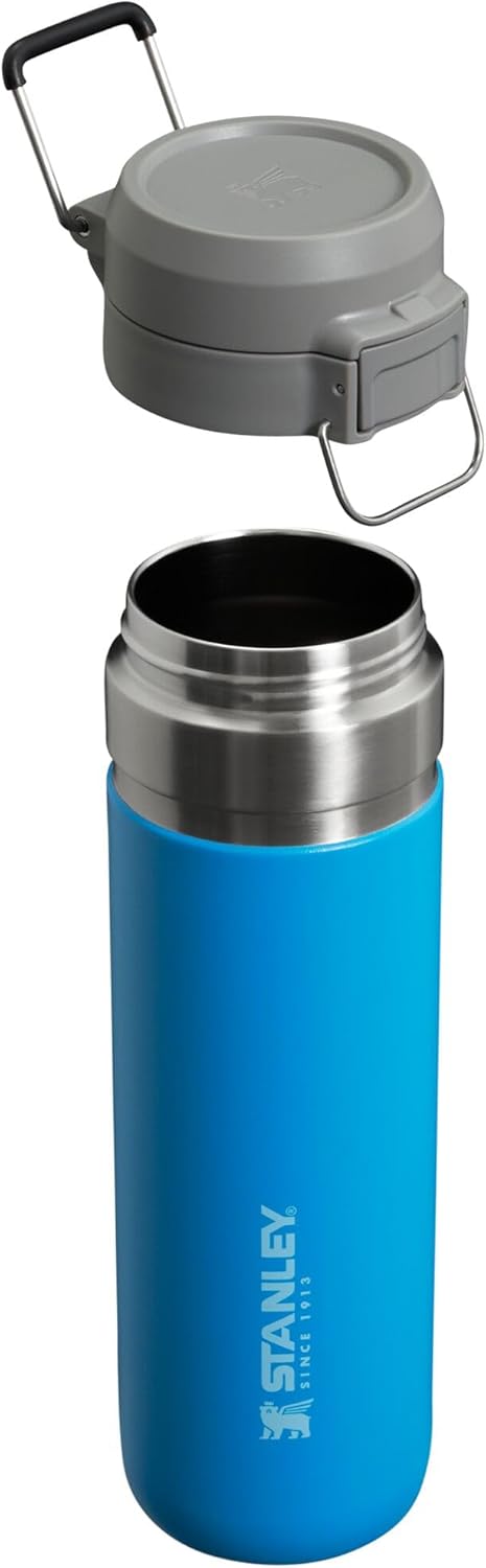 Insulated Stainless Steel Water Bottle with Push Button Lid - Leakproof & Packable for Travel & Sports - BPA-Free - 24-36 OZ
