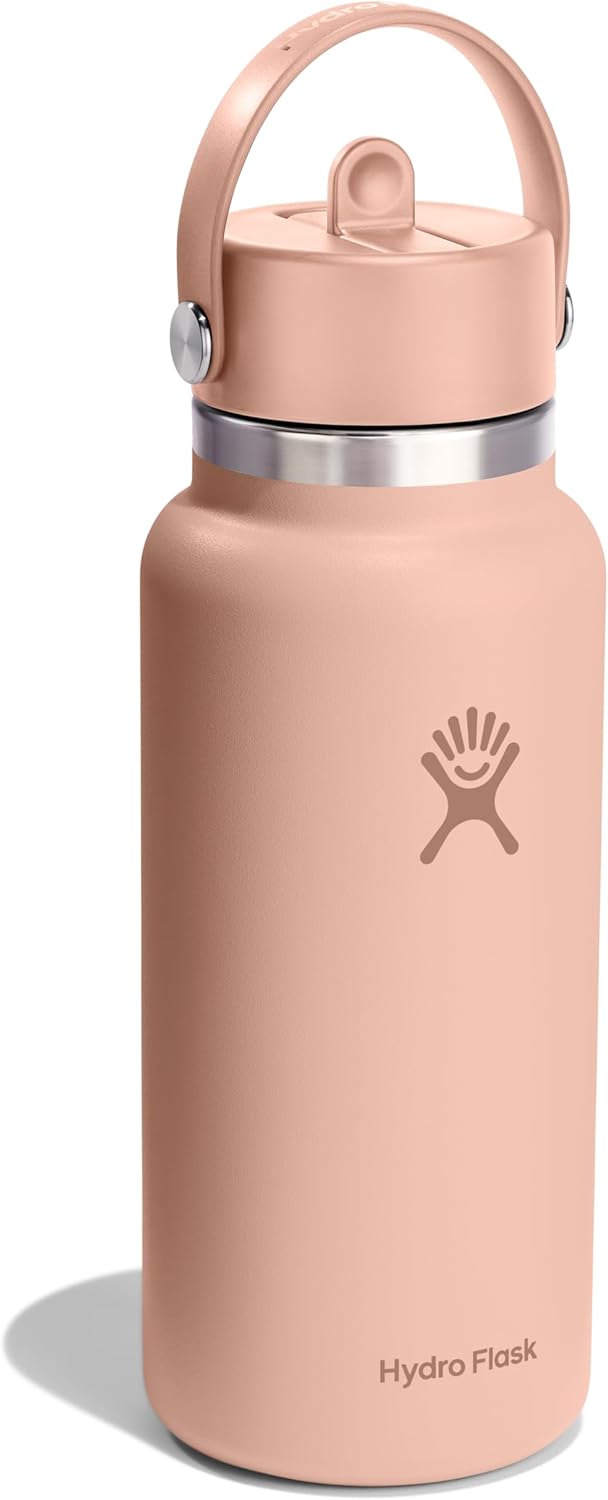 Insulated Stainless Steel Water Bottle with Straw Lid for Cold Drinks - Wide Mouth Hydro Flask for Sports, Travel, and School
