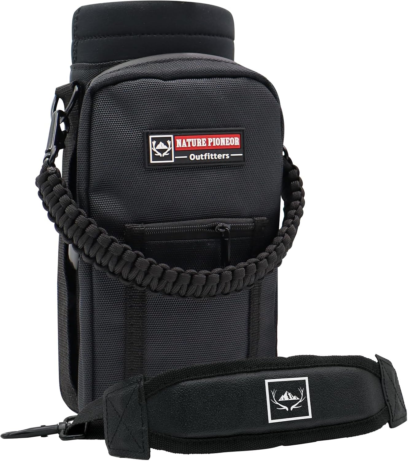 Insulated Water Bottle Holder with Strap - Perfect for Hiking, Camping, Gym - Fits 25-64 oz Bottles
