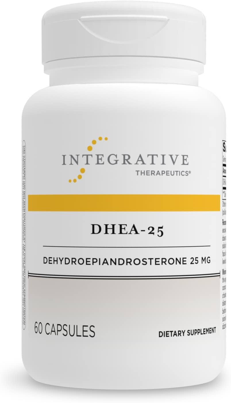 Integrative Therapeutics DHEA-25 Capsules - Gluten Free, Dairy Free, Vegan - 60 Count for Men and Women