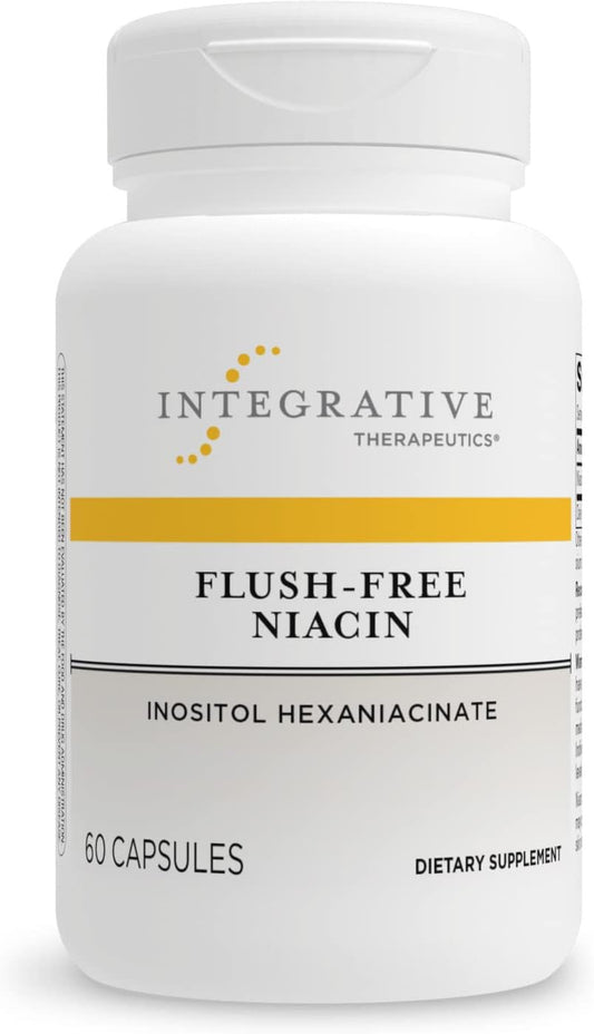 Integrative Therapeutics Flush-Free Niacin Capsules - Inositol Hexaniacinate Supplement for Heart Health - 60 Count