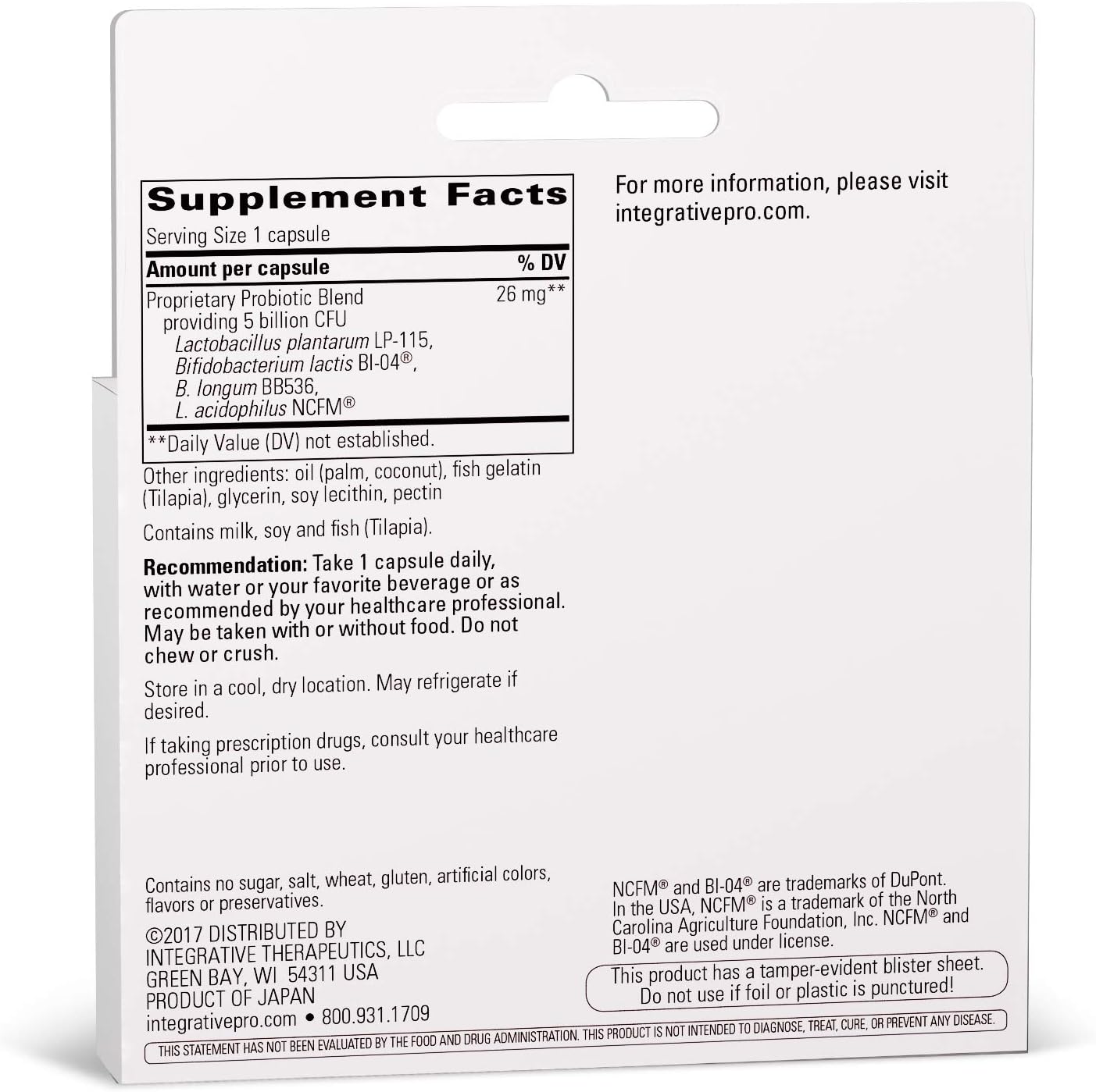 Integrative Therapeutics Probiotic Pearls Advantage: Gut Health & Digestive Support - Lactobacilli & Bifidobacteria - Non-Refrigerated - True Delivery Tech - 60 Capsules