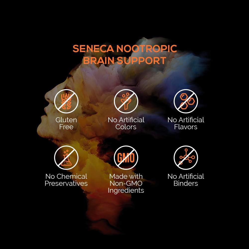 Intelligent Labs Seneca Nootropic Supplement for Brain Health | Enhance Focus, Memory & Clarity | 18 Ingredients incl. B-Complex Vitamins, Lion’s Mane & Ashwagandha | Non-Caffeinated