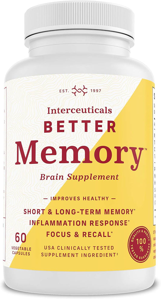 Interceuticals Theracurmin Curcumin 90mg for Better Memory - Clinically Proven Dose for Improved Focus, Recall, and Mood - High Absorption Turmeric Extract - 1 Bottle