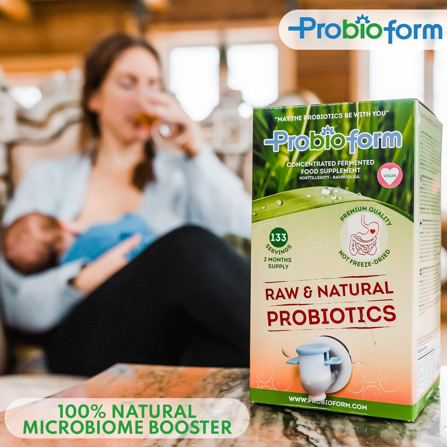 Intestinal Cleansing Probiotic Supplement with Healthy Bacterial Strains, Enzymes, and Vitamins