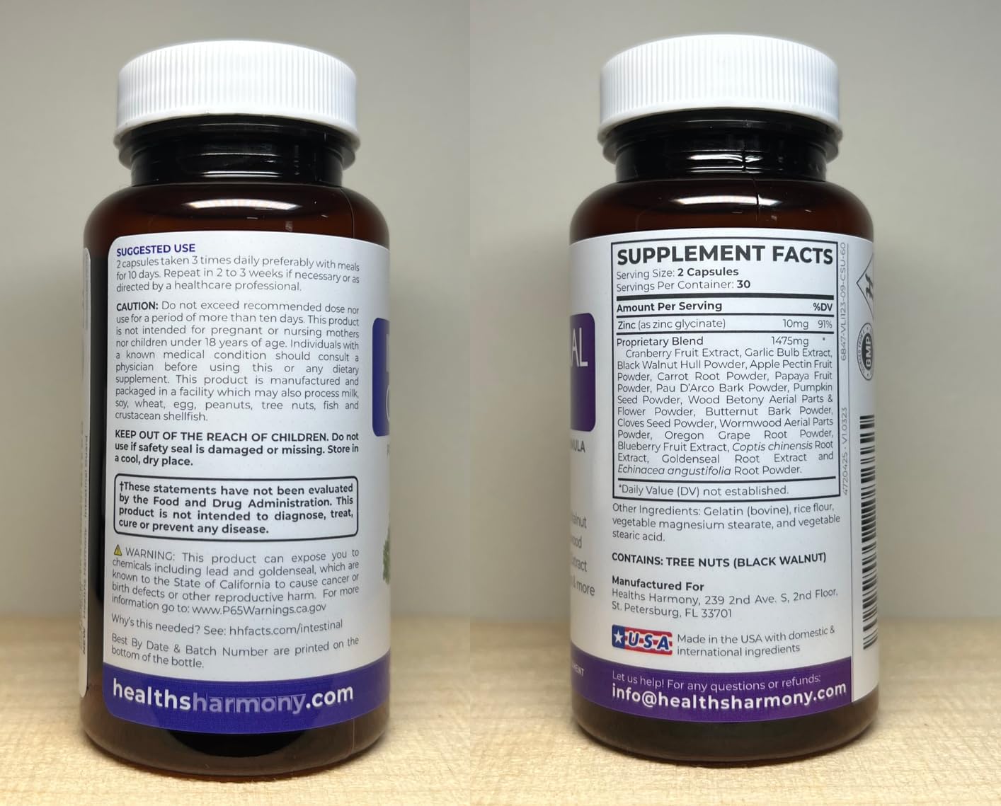 Intestinal Guard Supplement - Powerful Natural Formula with Wormwood, Black Walnut, Goldenseal, PAU D'Arco, Clove, Garlic - 60 Capsules (Non-GMO)