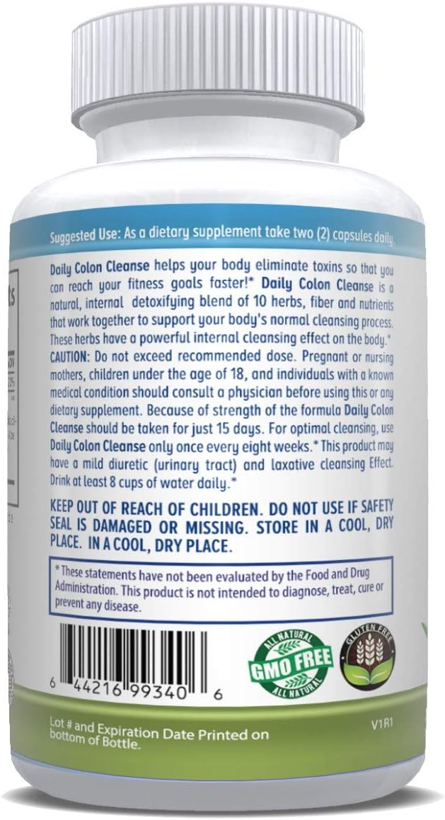 Intestinal Support & Colon Cleanse Detox Kit - 120 Capsules with Lactobacillus acidophilus for Digestive Health - Natural Herbal Formula for Daily Wellness