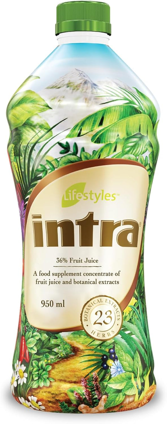 Intra Lifestyles Herbal Juice Drink with 23 Botanical Extracts for Immune Support, Detox, Digestive & Cardiovascular Health - 950 mL