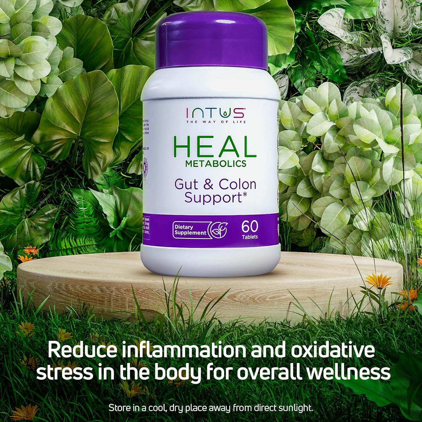 Intus Heal Colon Cleanse Supplement for Gut Health - Detox & Laxative - Ayurvedic Immune Support - 60 Tablets