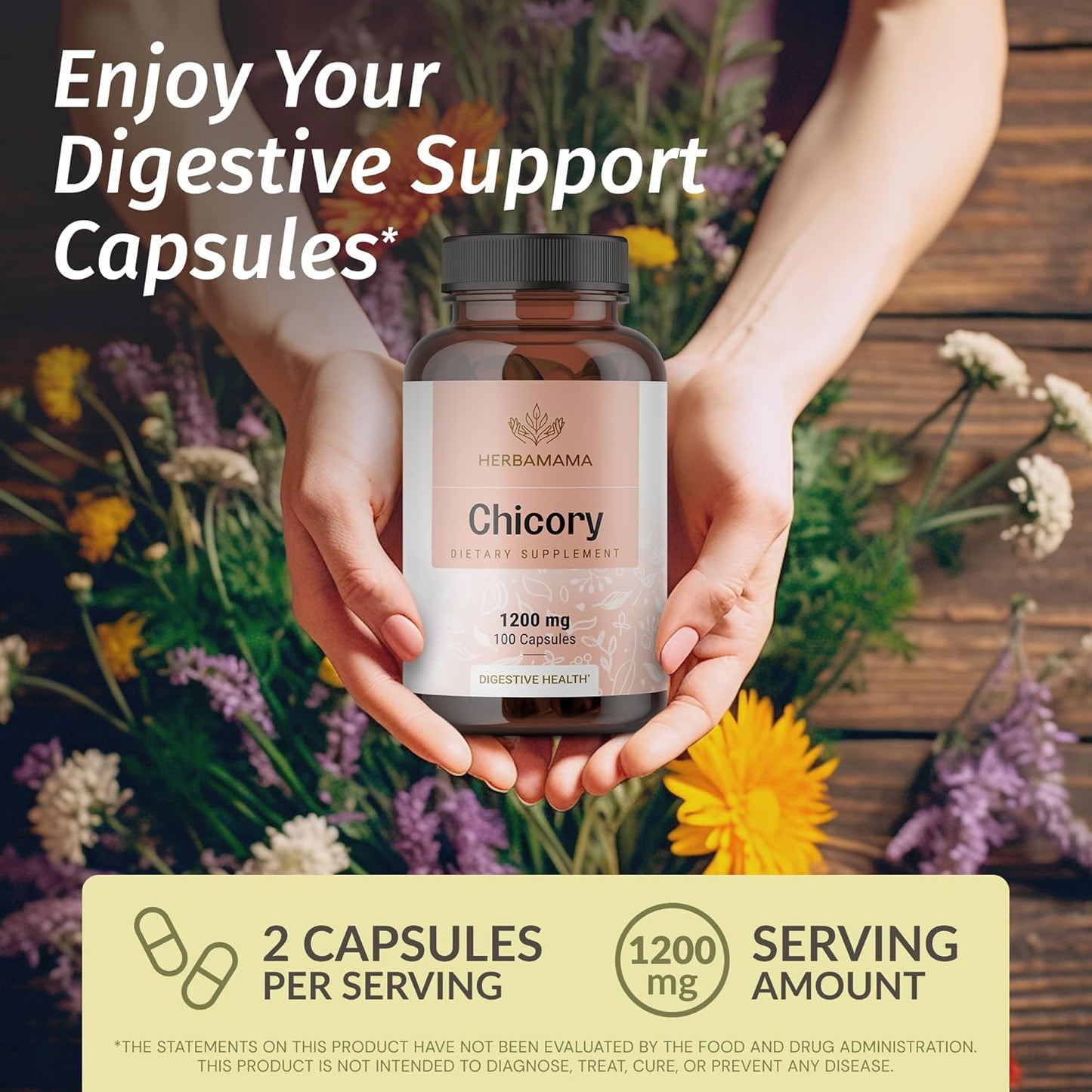 Inulin and Chicory Root Capsules Bundle - 1200 mg Fiber - Vegan, Non-GMO - 2 Pack