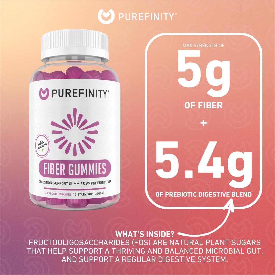 Inulin FOS Fiber Gummies with Turmeric Ginger - Value Pack for Digestive Health and Immunity Support