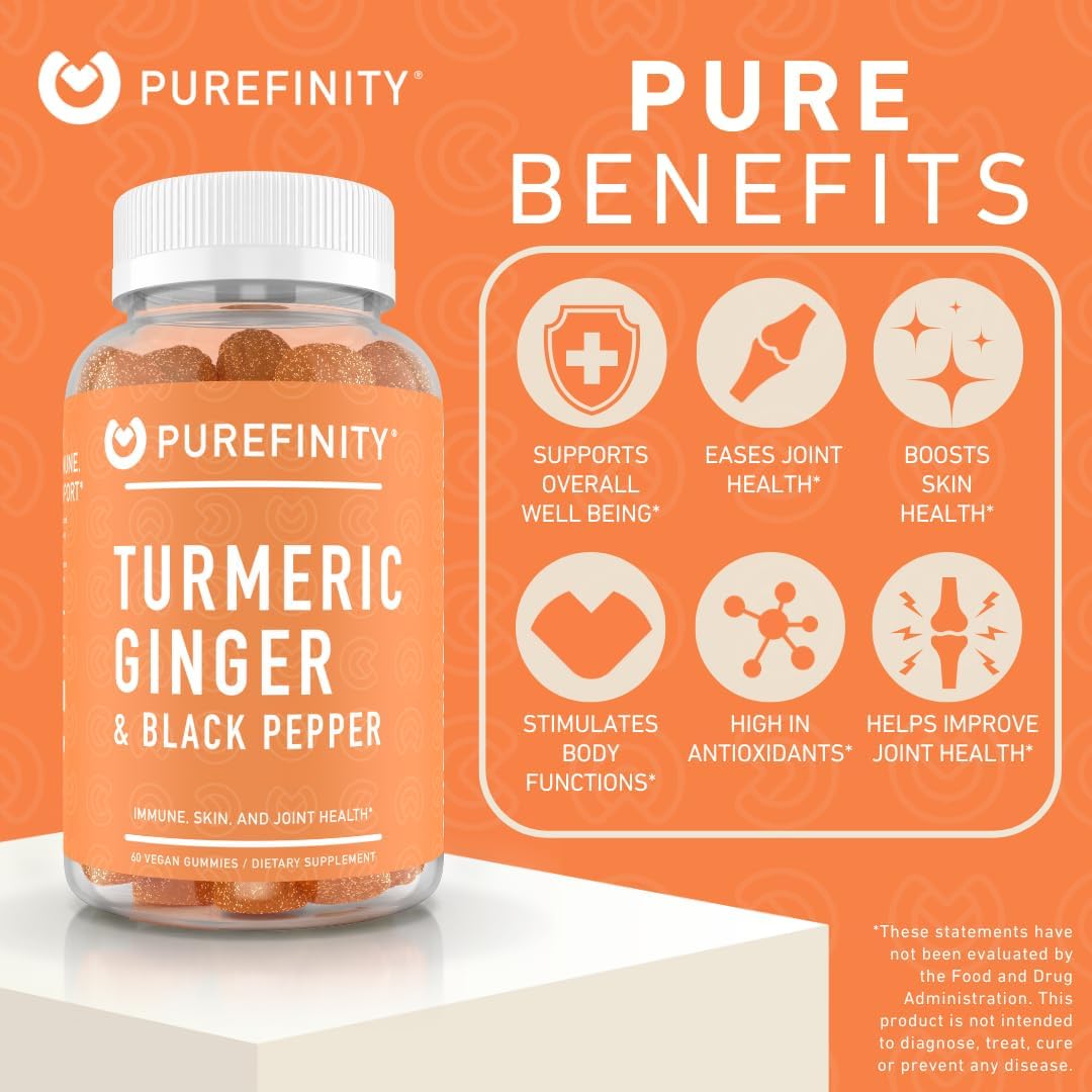 Inulin FOS Fiber Gummies with Turmeric Ginger - Value Pack for Digestive Health and Immunity Support