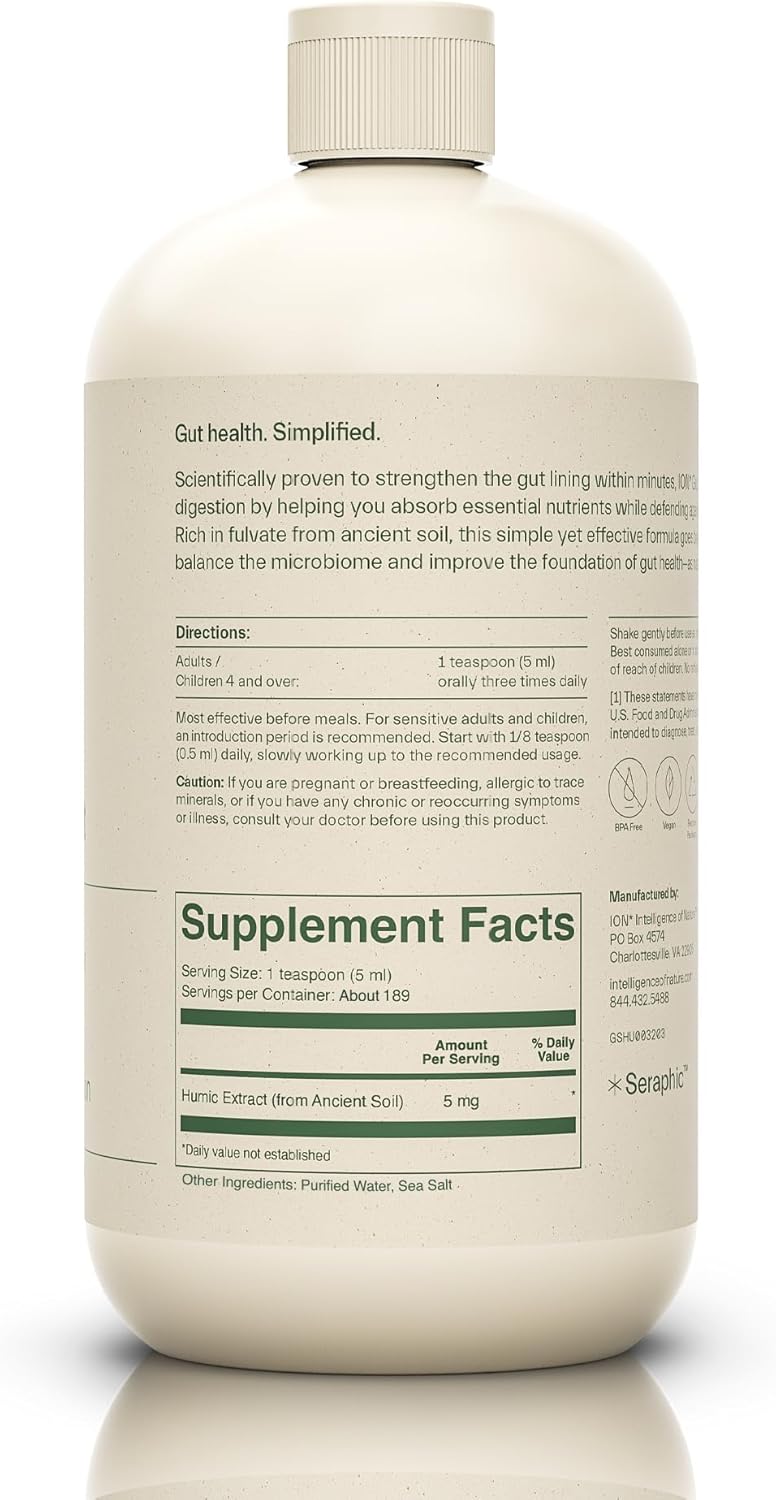 ION* Intelligence of Nature Gut Support Liquid | Improve Digestion, Boost Immunity, Ease Gluten Sensitivity, Mental Clarity | 2-Month Supply (32 oz.)
