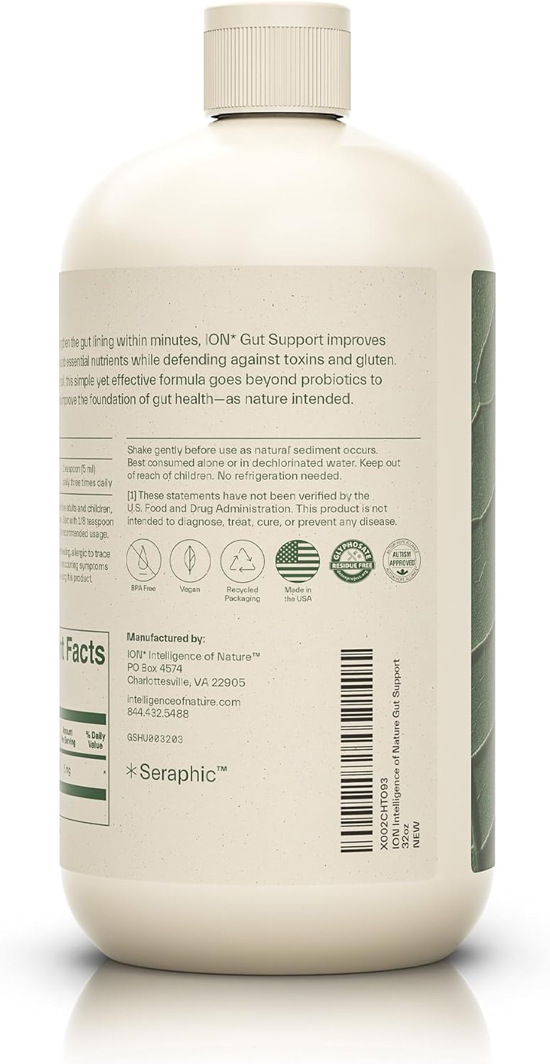 ION* Intelligence of Nature Gut Support Liquid | Improve Digestion, Boost Immunity, Ease Gluten Sensitivity, Mental Clarity | 2-Month Supply (32 oz.)