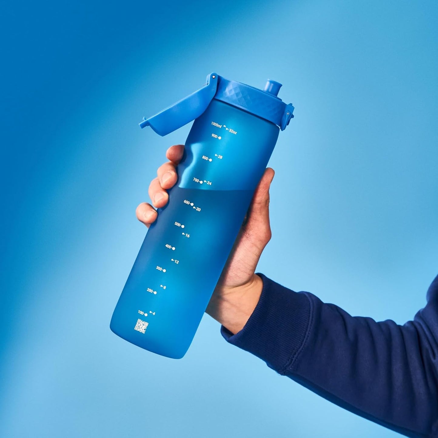 Ion8 1L Water Bottle: Leak Proof, Flip Lid, Carry Handle, Rapid Flow, BPA Free, Dishwasher Safe, Soft Grip - Sports & Gym Friendly, Eco-Friendly Recyclon