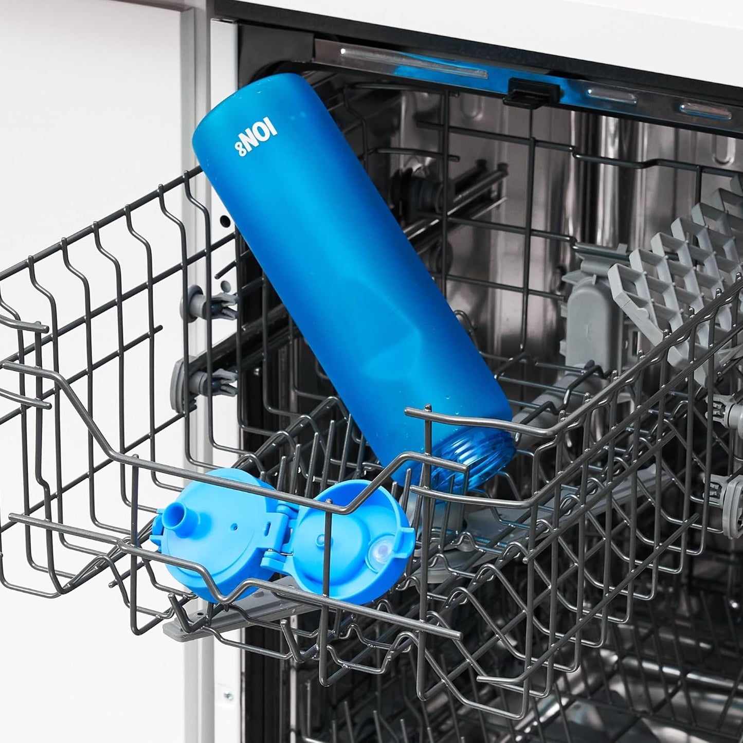 Ion8 1L Water Bottle: Leak Proof, Flip Lid, Carry Handle, Rapid Flow, BPA Free, Dishwasher Safe, Soft Grip - Sports & Gym Friendly, Eco-Friendly Recyclon